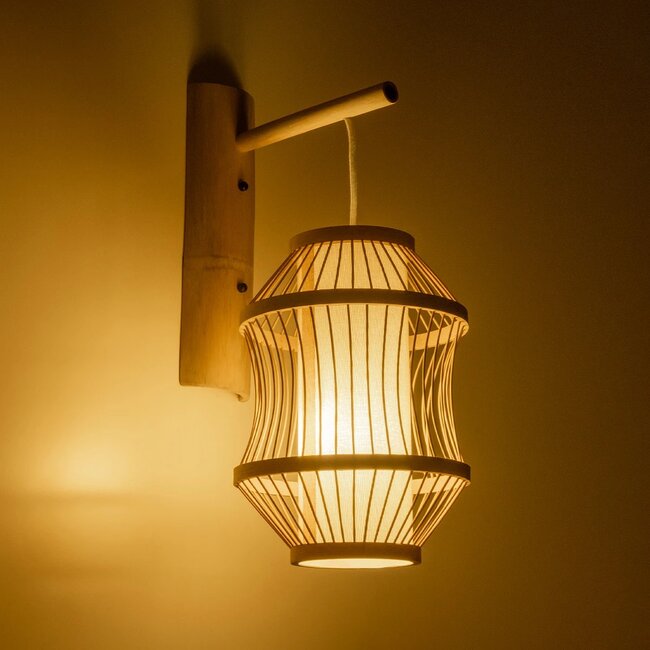 TULUM 01971 Boho Φωτιστικό Τοίχου - Απλίκα με Ντουί 1 x E27 AC 220-240V IP20 - Μπεζ - Μ24 x Π32 x Υ55cm - 2