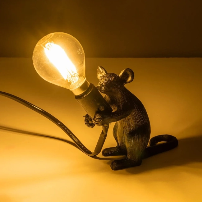 MOUSE 00678 Vintage Επιτραπέζιο Φωτιστικό Πορτατίφ Λαμπατέρ Μονόφωτο με Ντουί 1 x E12 AC 230V Μαύρο Πλαστικό Μ12 x Π4 x Υ10cm MOUSE 00678 Vintage Επιτραπέζιο Φωτιστικό Πορτατίφ Λαμπατέρ Μονόφωτο με Ντουί 1 x E12 AC 230V Μαύρο Πλαστικό Μ12 x Π4 x Υ10cm