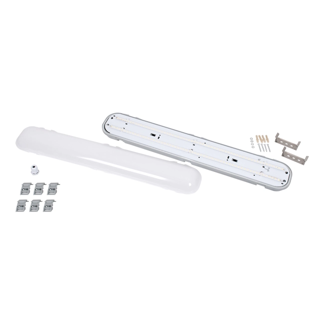 60172 LED Γραμμικό Βιομηχανικό Φωτιστικό Tri-Proof 60cm 24W 2690lm 120° AC 220-240V Αδιάβροχο IP65 Μ60 x Π10.5 x Υ8cm Θερμό Λευκό 2700K - 3 Χρόνια Εγγύηση - 8