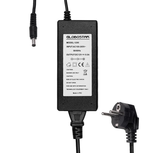 VOLTIX GLB-107-0004 Τροφοδοτικό/Μετασχηματιστής Class II SELV 120W 9.5A AC 220-240V σε DC 12V IP20 - Μαύρο Ματ - Μ14.2 x Π6.5 x Υ3.7cm - 3 Χρόνια Εγγύηση - 5
