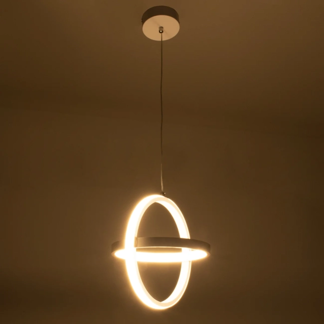 ALICE 61056 Μοντέρνο Κρεμαστό Φωτιστικό Οροφής LED 20W 2400lm 300° AC 220-240V IP20 Ρυθμιζόμενο Λευκό CCT με On/Off 2700K/4500K/6000K - Lumileds SMD Chip - Λευκό Ματ - Μ25 x Π22 x Υ25cm - 3 Χρόνια Εγγύηση - 8