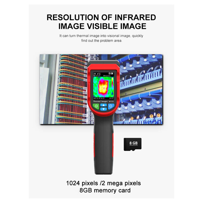 79989 Θερμοκάμερα Χειρός -10°C - 400°C 32×32 Pixel Οθόνη 2.4 TFT LCD 2 Megapixel HD Επαναφορτιζόμενη με Μπαταρία Li-ion 2600mAh & Καλώδιο Φόρτισης Micro USB Interface - 8GB Micro TF Card - 9