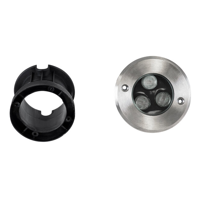 UNDERGROUND-FANI S-90979 Χωνευτό Φωτιστικό Σποτ Δαπέδου LED 12W 1080lm 60° DC 24V Αδιάβροχο IP68 Φ10 x Υ7.5cm Θερμό Λευκό 2700K - Ανοξείδωτο Ατσάλι - 10