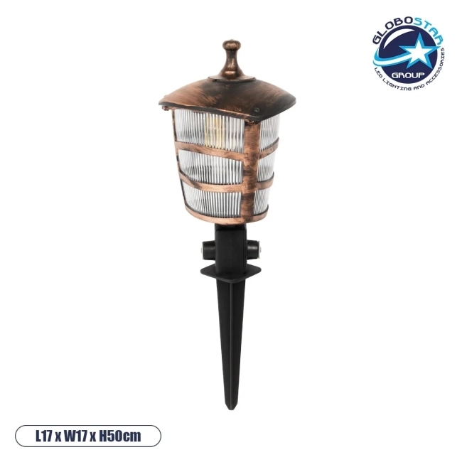 ZARDIN 203-0228 Vintage Καρφωτό Φωτιστικό Φαναράκι Μονόφωτο 1 x E27 IP44 Χάλκινο & Διάφανο Πλαστικό - Μ17 x Π17 x Υ50cm ZARDIN 203-0228 Vintage Καρφωτό Φωτιστικό Φαναράκι Μονόφωτο 1 x E27 IP44 Χάλκινο & Διάφανο Πλαστικό - Μ17 x Π17 x Υ50cm