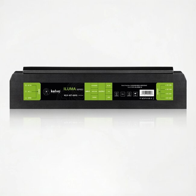 kelvo® ILUMA KLV-107-0013 Slim Τροφοδοτικό/Μετασχηματιστής Class I PELV 100W 4.1A AC 220-240V σε DC 24V IP20 - Γκρι Ανθρακί Ματ - Μ16 x Π4.8 x Υ2.8cm - 5 Χρόνια Εγγύηση - 5