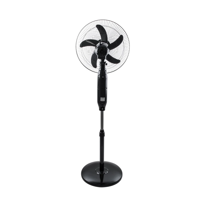 SOLARA-FAN 85356 Solar Fan Αυτόνομος Ηλιακός Επιδαπέδιος Ανεμιστήρας 25W 2 Λειτουργιών Ρεύματος με AC 220-240V ή με Φωτοβολταϊκό Panel 9V 12W & Επαναφορτιζόμενη Μπαταρία Li-ion 7.4V 4400mAh - 3 Ταχύτητες - Ενσωματωμένο USB 2.0 Charger Συσκευών - IP20 - Μ44 x Π37.5 x Υ132cm - Μαύρο - 2 Years Warranty - 4