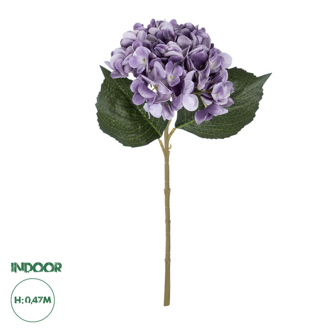 Artificial Garden PURPLE HYDRANGEA BRANCH 21181 Τεχνητό Διακοσμητικό Κλαδί Ορτανσίας Βαθύ Μωβ  Y47cm