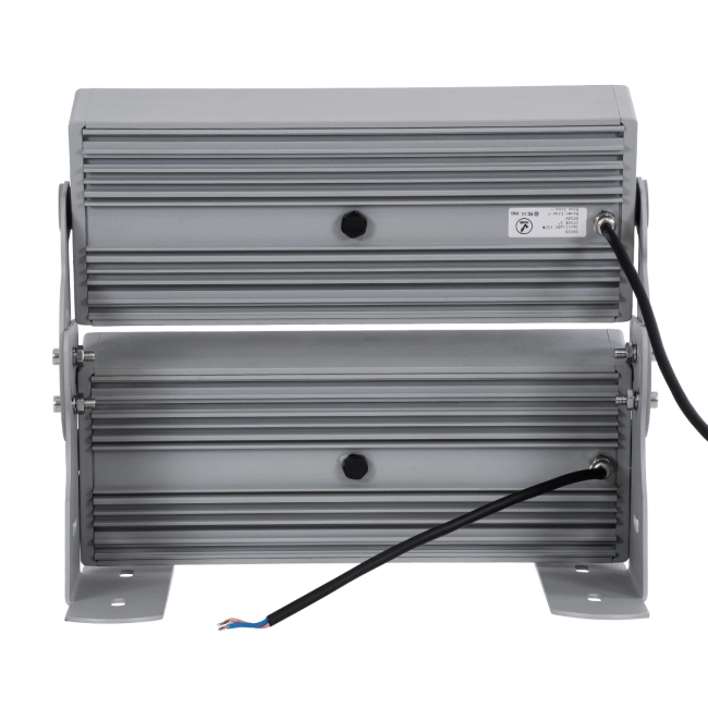 FLOOD-ZENA 90220 Προβολέας Wall Washer για Φωτισμό Κτιρίων LED 120W 10800lm 3° DC 24V Αδιάβροχο IP65 L38 x W30.5 x H24cm Θερμό Λευκό 2700K - Ασημί - 3 Years Warranty - 5