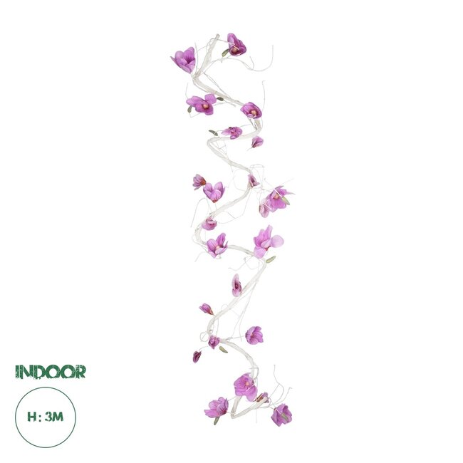 Artificial Garden MAGNOLIA FLOWER VINE 21471 Τεχνητό Διακοσμητικό Φυτό Λευκή & Ροζ Μανόλια Μ20 x Π20 x Υ300cm