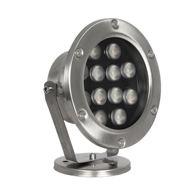 UNDERWATERJERRY 999-0271 Υποβρύχιο Επιφανειακό Σποτ για Σιντριβάνια/Πισίνες LED 12W 1080lm 30° DC 24V Αδιάβροχο IP68 Θερμό Λευκό 2700K Dimmable - Bridgelux SMD Chip - Ανοξείδωτο Ατσάλι 304 - Μ14.5 x Π9.5 x Υ17cm - 3 Χρόνια Εγγύηση - 2