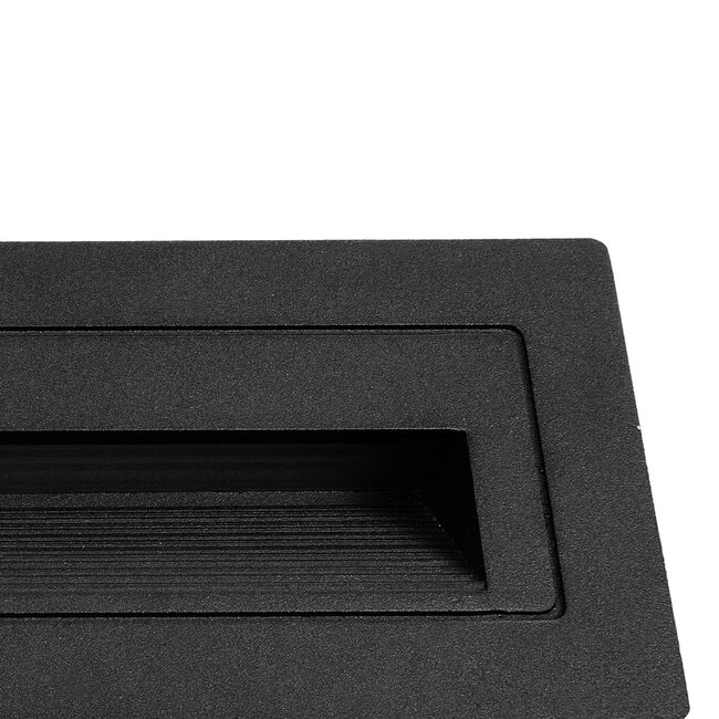 kelvo® STEPART KLV-101-0086 Μοντέρνο Χωνευτό Φωτιστικό Σκαλοπατιού - Διαδρόμου LED 6W 750lm 45° AC 220-240V Αδιάβροχο IP65 Θερμό Λευκό 2700K - Lumileds SMD Chip & TÜV SÜD Driver - Μαύρο Ματ - Μ21 x Π5.5 x Υ6.5cm / Q20.3 x 5.6cm - 5 Χρόνια Εγγύηση - 6