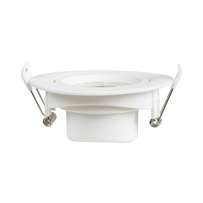 DE VALERA 60184 Χωνευτό LED Κινούμενο Spot Downlight 5W 475lm 45° AC 220-240V IP44 Φ9cm x Υ4cm - Στρόγγυλο - Λευκό - Θερμό Λευκό 2700K - Bridgelux Chip - TÜV Certified Driver - 5 Χρόνια Εγγύηση - 5