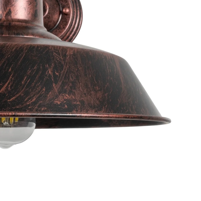 RAY 01052 Vintage Φωτιστικό Τοίχου - Απλίκα με Ντουί 1 x E27 AC 220-240V IP20 - Χάλκινο Εφέ Σκουριάς - Μ35 x Π40 x Υ32cm - 4