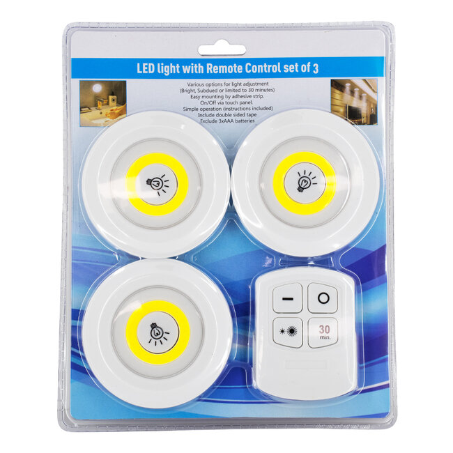 79044 Φωτιστικά Νυκτός Μπαταρίας LED COB 6W 600lm με Timer & Ασύρματο Χειριστήριο RF - ΣΕΤ 3 Τεμαχίων Ψυχρό Λευκό 6000K - 13 79044 Φωτιστικά Νυκτός Μπαταρίας LED COB 6W 600lm με Timer & Ασύρματο Χειριστήριο RF - ΣΕΤ 3 Τεμαχίων Ψυχρό Λευκό 6000K - 13