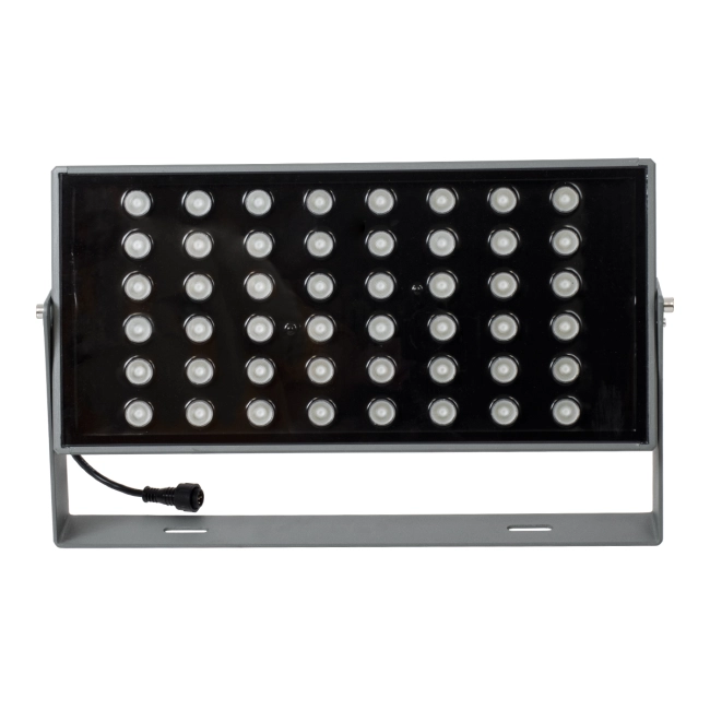 FLOODZANA 90559 Προβολέας Σποτ Wall Washer LED 100W 8000lm 30° DC 24V Αδιάβροχο IP65 Πολύχρωμο RGBW Dimmable DMX512 - Bridgelux SMD Chip - Γκρι Ανθρακί - Μ45.5 x Π28 x Υ10cm - 3 Χρόνια Εγγύηση
