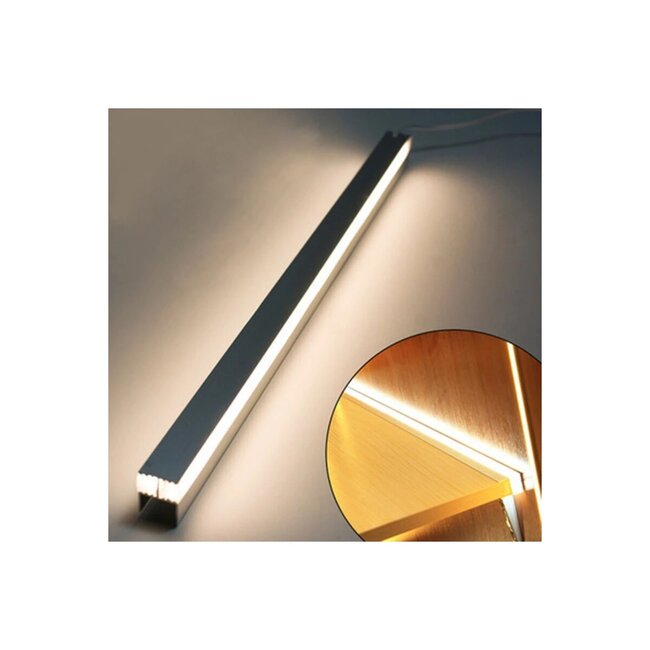 ALP-R-SHELF DODA 70814-1M Χωνευτό Προφίλ Αλουμινίου Ειδικό για Φωτισμό Ραφιού 18mm με Λευκό Γαλακτερό Πατητό Κάλυμμα για Ταινίες LED IP20 - Ασημί - Μ100 x Π1.5 x Υ2cm - 10