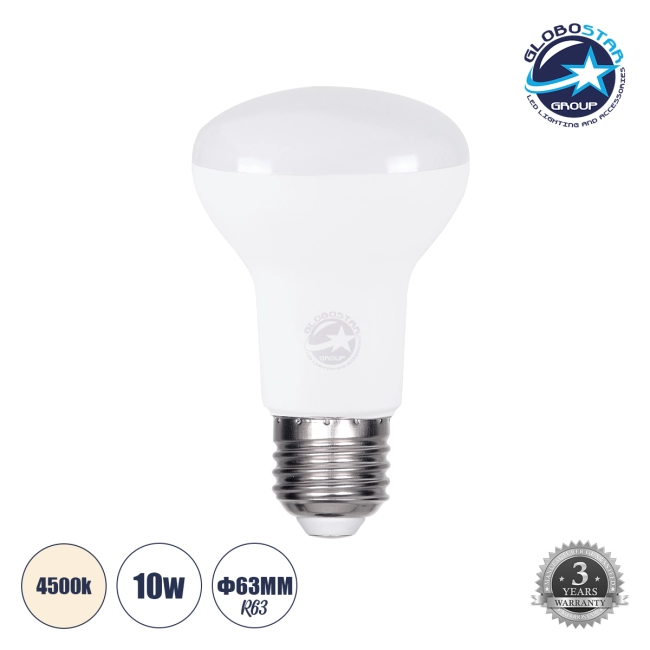 SPOTBULB 60079 Λάμπα E27 R63 LED 10W 970lm 120° AC 220-240V IP20 Φυσικό Λευκό 4500K - Lumileds SMD Chip - Λευκό Γαλακτερό - Μ6.3 x Π6.3 x Υ10.4cm - 3 Χρόνια Εγγύηση