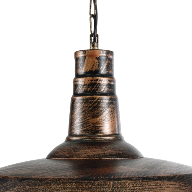 RAY 01045 Vintage Κρεμαστό Φωτιστικό Οροφής με Ντουί 1 x E27 AC 220-240V IP20 - Χάλκινο Εφέ Σκουριάς - Μ46 x Π46 x Υ36cm - 8