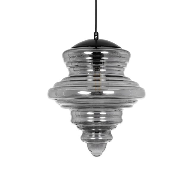 CORTE 206-0028 Μοντέρνο Κρεμαστό Φωτιστικό Οροφής με Ντουί 1 x E27 AC 220-240V IP20 - Μαύρο Φιμέ - Μ25 x Π25 x Υ30cm - 5