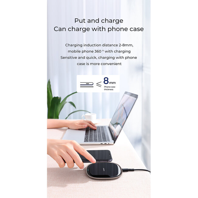 87181 JOYROOM Originals JR-A23 Τετράγωνη Μαγνητική Βάση Κινητού Αυτοκινήτου Ασύρματη Φόρτιση MagSafe Max 15W Wireless Charging Pad (Qi) Σταθερή με Αυτοκόλλητη Ταινία Λευκό - 10