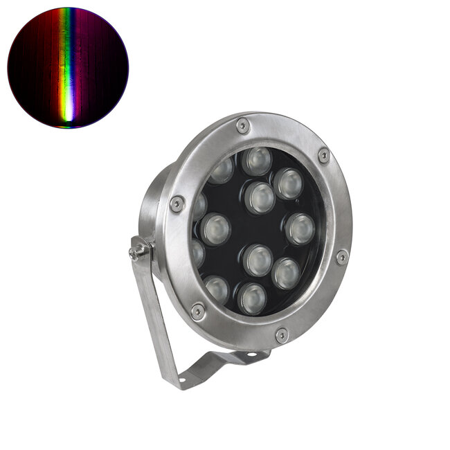 UNDERWATER-JERRY 90425 Υποβρύχιο Επιφανειακό Φωτιστικό Σποτ Ειδικό για Σιντριβάνια - Πισίνες - Τζακούζι LED 12W 1020lm 30° DC 24V Αδιάβροχο IP68 Μ14.5 x Π7 x Υ19cm RGBW DMX512 - Ανοξείδωτο Ατσάλι SS304 - 3 Years Warranty