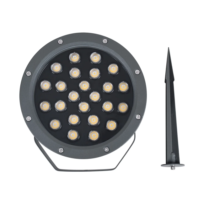 TREELIGHT-RIVA 90365 Σποτ Φωτισμού Ειδικό για Φυτά - Δέντρα με Βάση Κήπου / Καρφωτό LED 24W 2280lm 10° DC 24V Αδιάβροχο IP67 Φ20.5 x Υ6.5cm Φυσικό Λευκό 4500K - Γκρι Ανθρακί - 3 Years Warranty - 11
