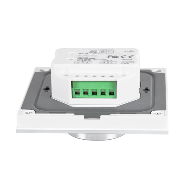 71454 S1-K SKYDANCE AC Smart RF 2.4Ghz & Ροοστάτη - Push ON/OFF Triac Dimming AC100-240V σε AC100-240V 1 x 1.5A 360W - Max 1.5A 360W - IP20 - Λευκό Σώμα - Μ8.5 x Π8.5 x Υ5cm - 5 Years Warranty - 7