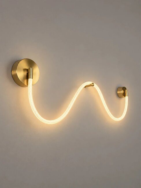 kelvo® LASSO KLV-101-0506 Φωτιστικό Τοίχου / Απλίκα LED 32W 3200lm 360° AC 220-240V IP20 Ρυθμιζόμενο Λευκό CCT με Διακόπτη στο Driver 2700K/4500K/6000K Triac Dimmable - Lumileds SMD Chip & ENEC/TÜV Driver - Σατινέ Χρυσό Βούρτσας - Μ120 x Π8 x Υ35cm - 5 Χρόνια Εγγύηση - 3