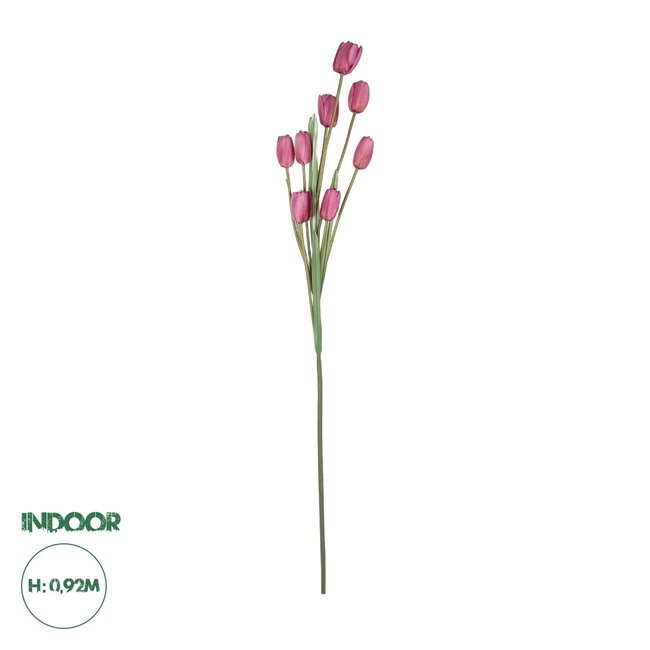 Artificial Garden PINK TULIP BRANCH 21319 Τεχνητό Διακοσμητικό Κλαδί Ροζ Τουλίπα Y92cm