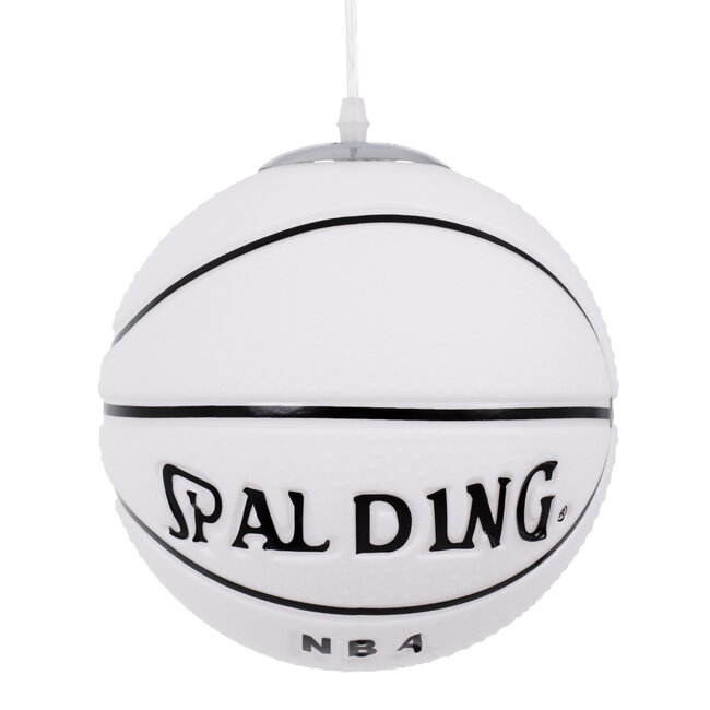 SPALDING NBA 01031 Μοντέρνο Κρεμαστό Παιδικό Φωτιστικό Οροφής Μονόφωτο Λευκό Μαύρο Γυαλίνο Φ25 x Υ25cm - 2