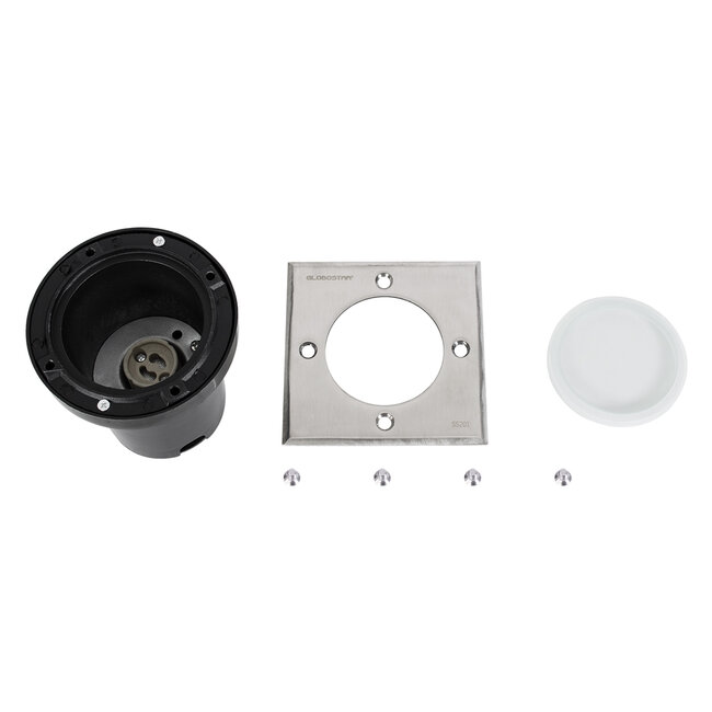 GIGO 60362 Χωνευτό Τετράγωνο Σποτ Δαπέδου για Λάμπα MR16 με Ντουί GU10 - Αδιάβροχο IP68 - IK09 - Ανοξείδωτο Ατσάλι / Stainless Steel 201 - Tempered Glass - Μ11 x Π11 x Υ11.5cm - Nickel Ματ - 5 Years Warranty - 9