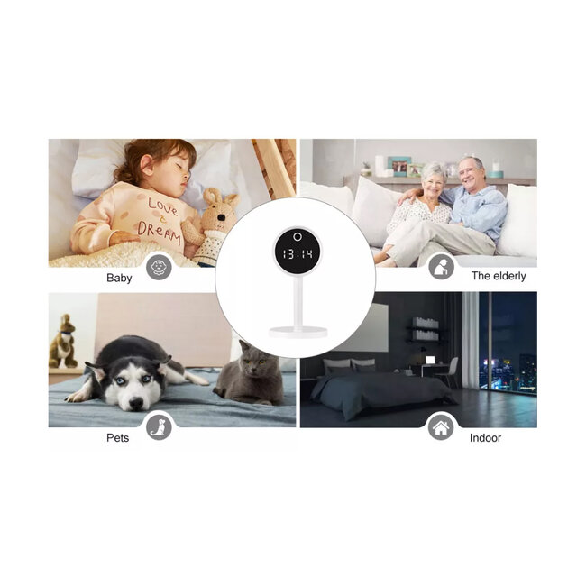 86006 Rechargeable Table Camera WiFi HD 1080P 160° 1500mAh Two Way Audio Motion Detection & Digital Clock - Επαναφορτιζόμενη Επιτραπέζια Κάμερα WiFi HD 1080P 160° 1500mAh Διπλή Κατέυθυνση Ομιλίας Ανιχνευτή Κίνησης & Ψηφιακό Ρολόι - Λευκό - 19