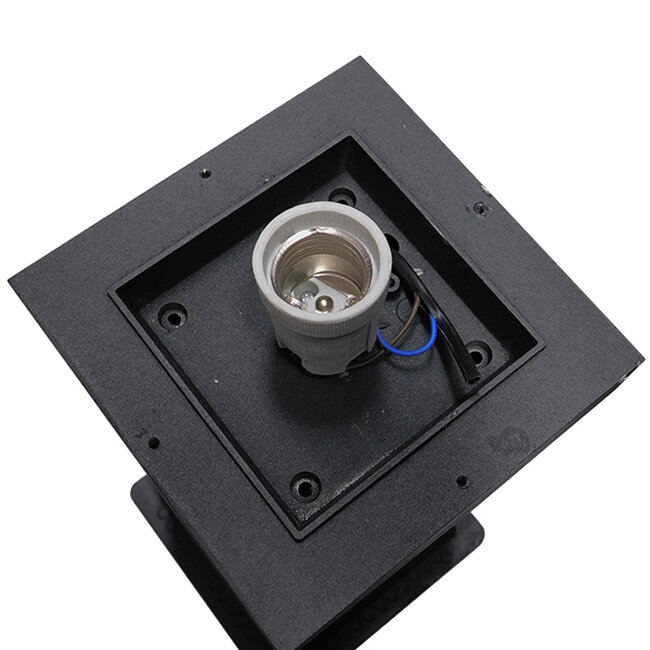 PALASO 12143 Φωτιστικό Κολωνάκι Κήπου με Ντουί 1 x E27 90° AC 220-240V Αδιάβροχο IP65 - Γκρι Ανθρακί - Μ15 x Π15 x Υ58cm - 6