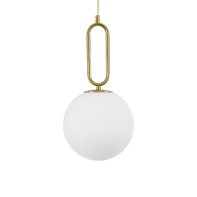 kelvo® BELLISSIMO KLV-101-0376 Κρεμαστό Φωτιστικό Οροφής για Λάμπα με Ντουί E27 AC 220-240V IP20 - Χρυσό Βούρτσας Πλατίνα & Λευκό - Μ20 x Π20 x Υ42cm - 4