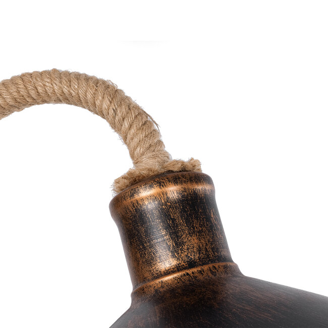 BRASTA 01131 Vintage Φωτιστικό Τοίχου - Απλίκα με Ντουί 1 x E27 AC 220-240V IP20 - Χάλκινο & Μπεζ - Μ26 x Π42.5 x Υ24cm - 9