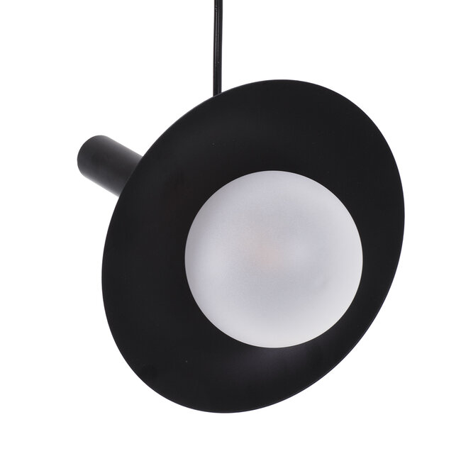 CELEST 00789 Μοντέρνο Μεταλλικό Κρεμαστό Φωτιστικό Οροφής Ανάρτηση με Ντουί G9 Μονόφωτο Μαύρο με Λευκό Γυαλί Φ20 x Y26.5cm - 5