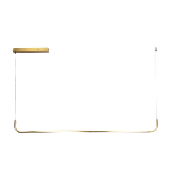 LINARIA 60923 Μοντέρνο Κρεμαστό Φωτιστικό Οροφής LED 36W 4150lm 180° AC 220-240V IP20 Ρυθμιζόμενο Λευκό CCT με Χειριστήριο από 2700K έως 6000K Dimmable - Lumileds SMD Chip - Χρυσό Βούρτσας - Μ120 x Π2 x Υ10cm - 3 Χρόνια Εγγύηση - 9