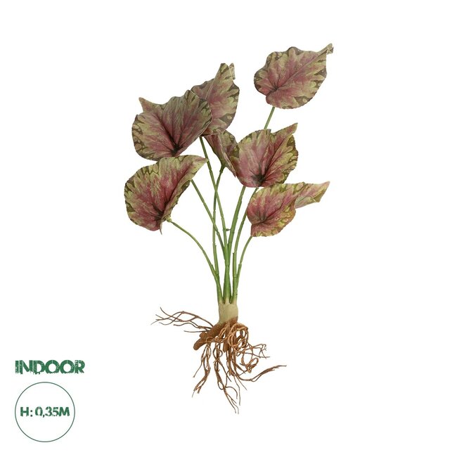 Artificial Garden BEGONIA LEAVES ROOTED 21490 Τεχνητό Διακοσμητικό Φυτό Πολύχρωμη Βιγόνια Μ25 x Π14 x Υ35cm