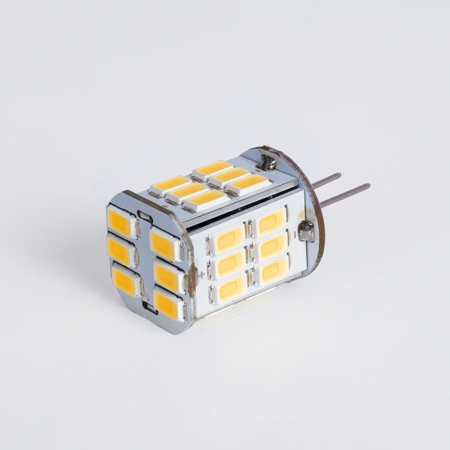  G4BACK 76136 Λάμπα G4 LED 6W 600lm 320° DC 12-24V IP20 Θερμό Λευκό 2700K Dimmable - Sanan SMD Chip - Back Pin - Μ1.9 x Π1.9 x Υ3.7cm - 2 Χρόνια Εγγύηση