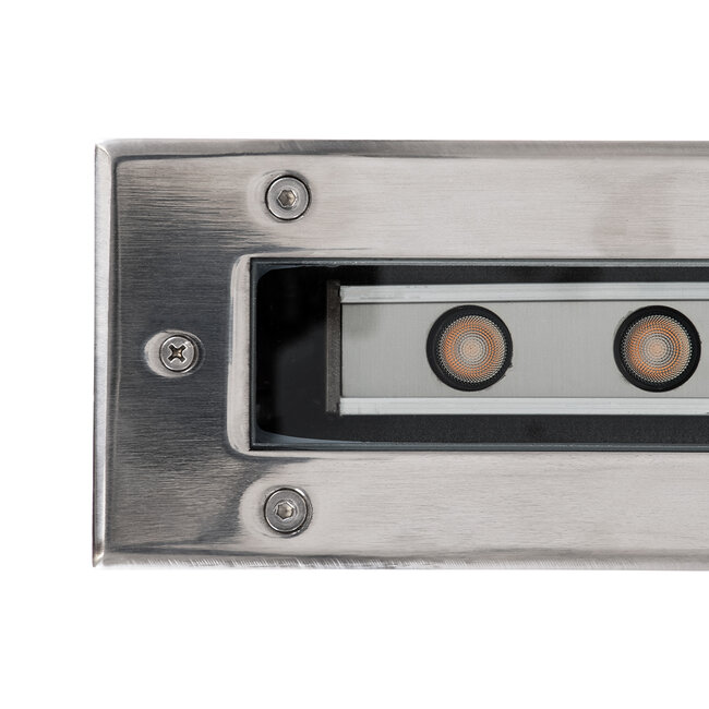 UNDERGROUND-PASSAGGIO 90196 Χωνευτό Φωτιστικό Wall Washer Δαπέδου LED 24W 2160lm 10° DC 24V Αδιάβροχο IP68 με Ρυθμιζόμενη Γωνία Φωτισμού L108 x W9 x H7.5cm Θερμό Λευκό 2700K - Ανοξείδωτο Ατσάλι - 3 Years Warranty - 7