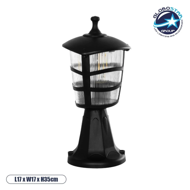 ZARDIN 203-0205 Vintage Επιδαπέδιο Φωτιστικό Φαναράκι Μονόφωτο 1 x E27 IP44 Μαύρο & Διάφανο Πλαστικό - Μ17 x Π17 x Υ35cm ZARDIN 203-0205 Vintage Επιδαπέδιο Φωτιστικό Φαναράκι Μονόφωτο 1 x E27 IP44 Μαύρο & Διάφανο Πλαστικό - Μ17 x Π17 x Υ35cm