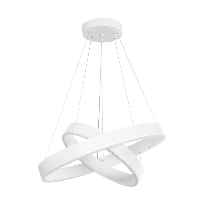 kelvo® VENOM KLV-101-0197 Κρεμαστό Φωτιστικό Οροφής LED 75W 7500lm 120° AC 220-240V IP20 Ρυθμιζόμενο Λευκό CCT με Χειριστήριο από 2700K έως 6000K Dimmable - Lumileds SMD Chip - Λευκό Ματ - Μ60 x Π60 x Υ40cm - 3 Χρόνια Εγγύηση - 6
