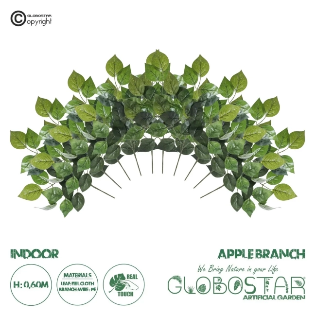 Artificial Garden APPLE BRANCH 20232 10 x Τεχνητό Διακοσμητικό Κλαδί Μηλιάς Π55 x Υ60cm