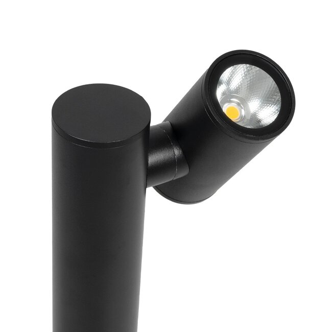 STEM GLB-103-0012 Φωτιστικό Κολωνάκι Κήπου LED 12W 1080lm 60° AC 220-240V Αδιάβροχο IP65 Θερμό Λευκό 2700K - Sanan SMD Chip - Μαύρο Ματ - Μ12 x Π18 x Υ60cm - 3 Χρόνια Εγγύηση - 4