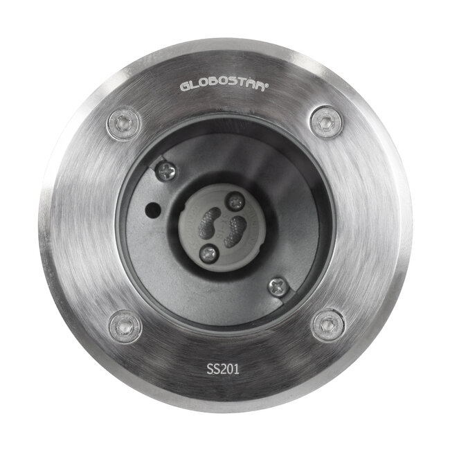 GIGO 60361 Χωνευτό Στρόγγυλο Σποτ Δαπέδου για Λάμπα MR16 με Ντουί GU10 - Αδιάβροχο IP68 - IK09 - Ανοξείδωτο Ατσάλι / Stainless Steel 201 - Tempered Glass - Φ11 x Υ11.5cm - Nickel Ματ - 5 Years Warranty - 4