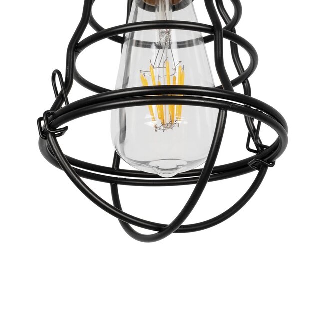 ALDO 999-0096 Vintage Κρεμαστό Φωτιστικό Οροφής με Ντουί 1 x E27 AC 220-240V IP20 - Μαύρο - Μ15 x Π15 x Υ24cm - 8