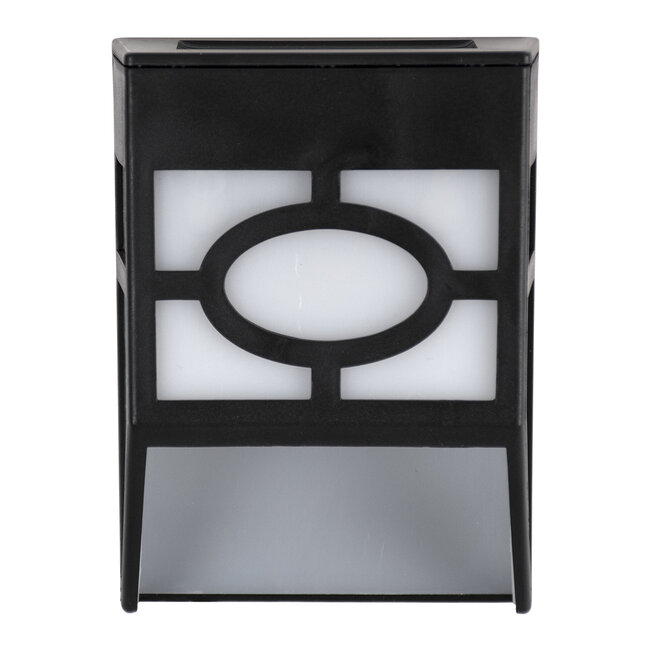 85708 ΣΕΤ 4 Τεμαχίων Αυτόνομα Ηλιακά Φωτιστικά Τοίχου Μαύρα-Λευκά LED SMD 1W 100lm με Ενσωματωμένη Μπαταρία 600mAh - Φωτοβολταϊκό Πάνελ με Αισθητήρα Ημέρας-Νύχτας Αδιάβροχα IP65 Ψυχρό Λευκό 6000K - 6