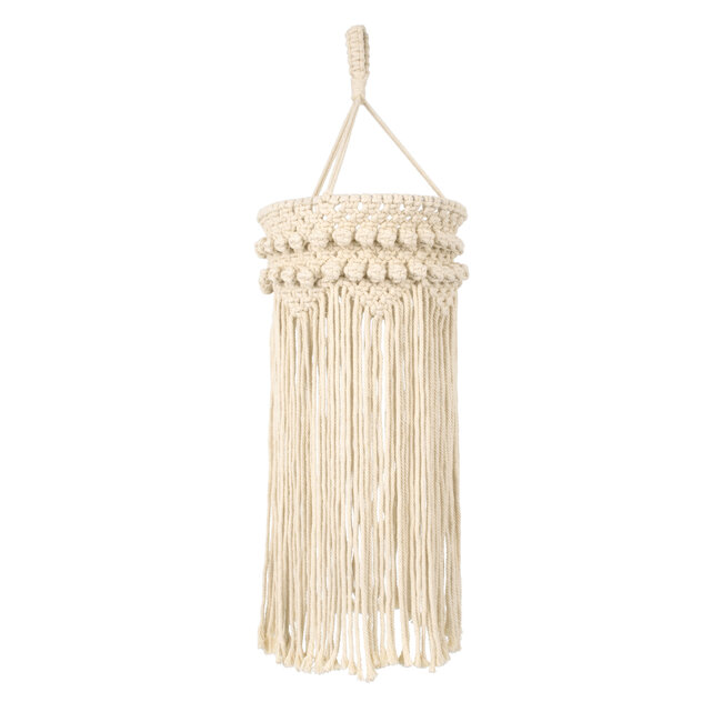 36205 UGANDA Boho Καπέλο Φωτιστικού- Μακραμέ Πλεκτό Χειροποίητο Μπεζ Σχοινί Μ25 x Π25  x Υ70cm