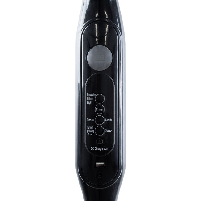 SOLARE-FAN 85358 Solar Fan Αυτόνομος Ηλιακός Επιδαπέδιος Ανεμιστήρας 25W 2 Λειτουργιών Ρεύματος με AC 220-240V ή με Φωτοβολταϊκό Panel 9V 15W & Επαναφορτιζόμενη Μπαταρία Li-ion 7.4V 6000mAh - 12 Ταχύτητες - Ασύρματο Χειριστήριο - Ενσωματωμένο USB 2.0 Charger Συσκευών - IP20 - Μ44 x Π37.5  - 8