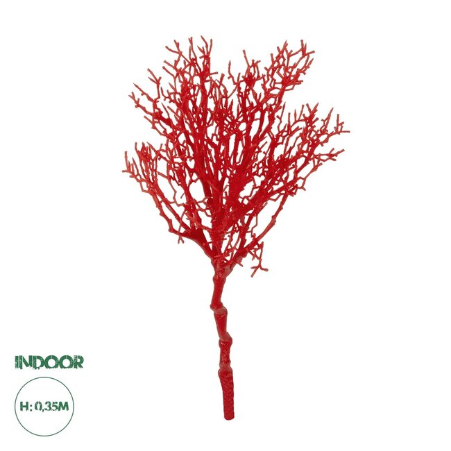 Artificial Garden RED CORAL BRANCH 21468 Τεχνητό Διακοσμητικό Κλαδί Κόκκινο Koράλι Y35cm